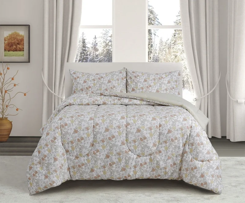 يسكن طقم لحاف مطبوع جاردين بنسيج  خيط